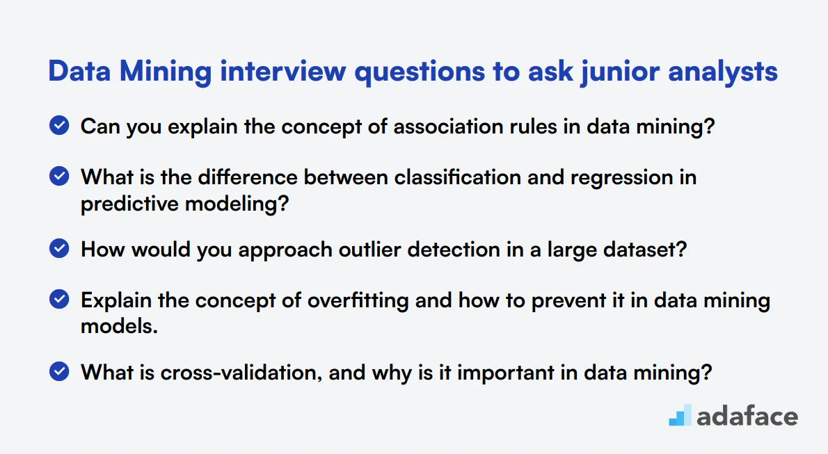 20 Data Mining interview questions to ask junior analysts