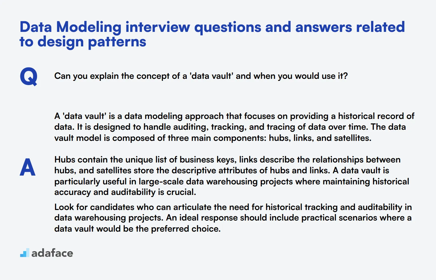 9 Data Modeling interview questions and answers related to design patterns