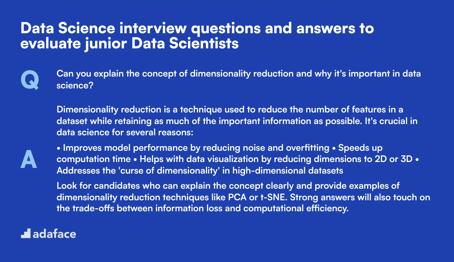 8 Data Science interview questions and answers to evaluate junior Data Scientists