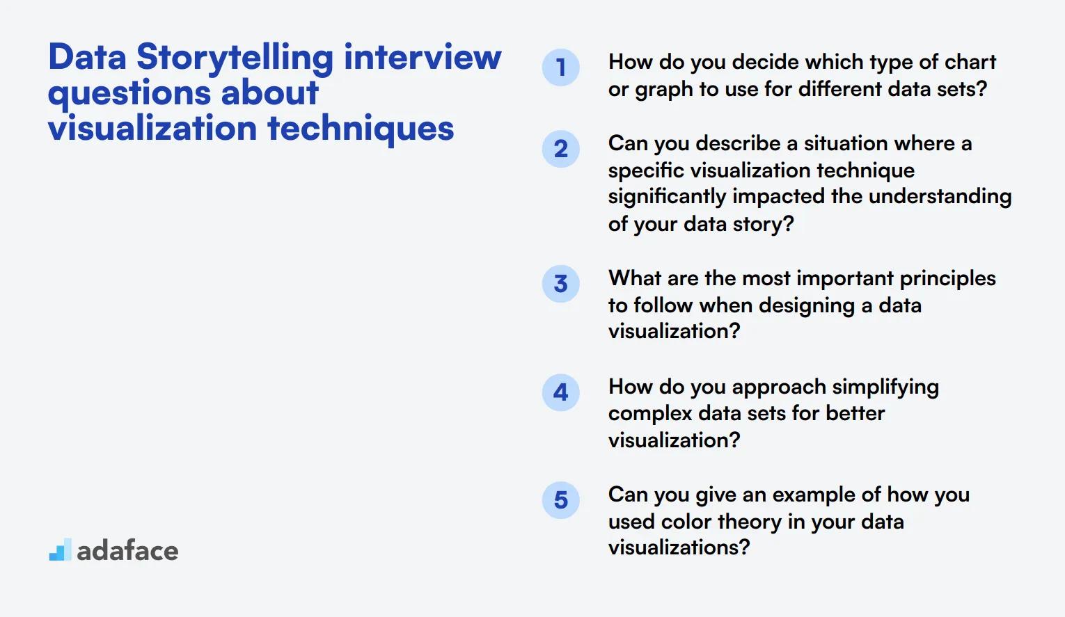 14 Data Storytelling interview questions about visualization techniques