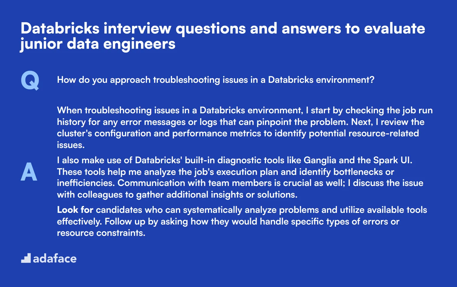 8 Databricks interview questions and answers to evaluate junior data engineers