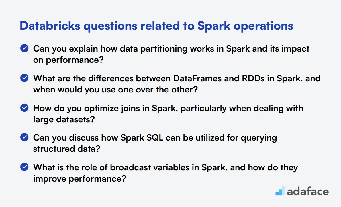 12 Databricks questions related to Spark operations