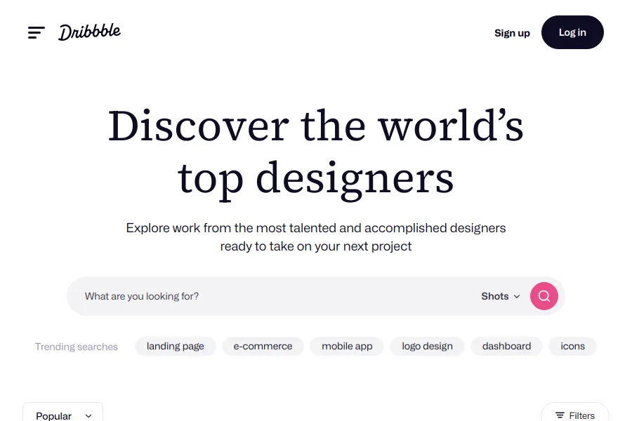 Dribbble screenshot