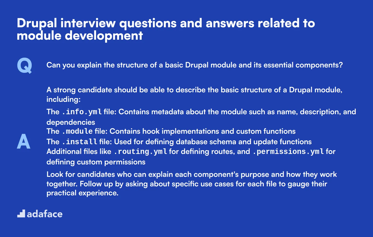 9 Drupal interview questions and answers related to module development