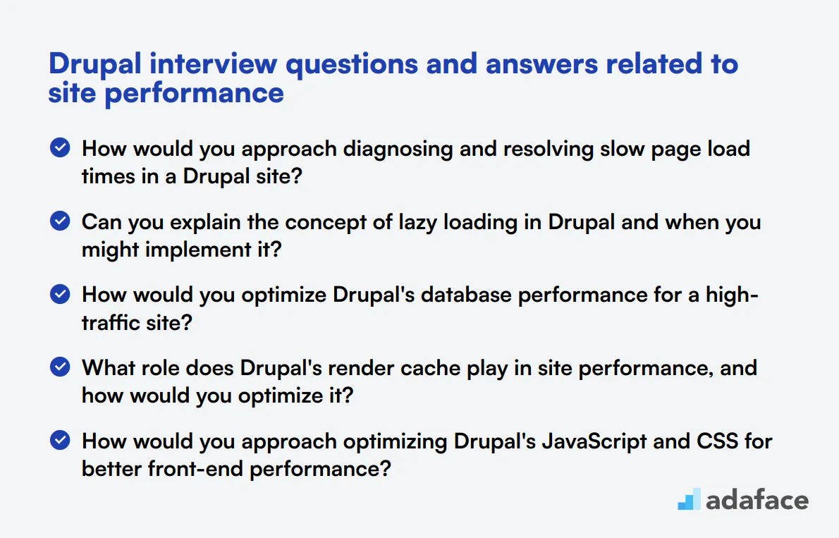 6 Drupal interview questions and answers related to site performance