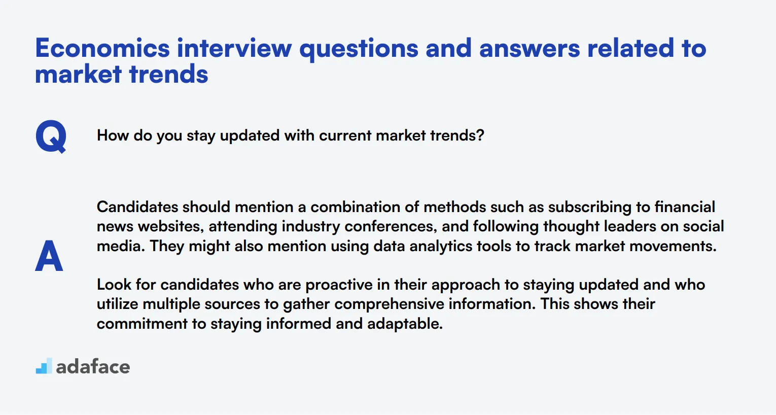 8 Economics interview questions and answers related to market trends