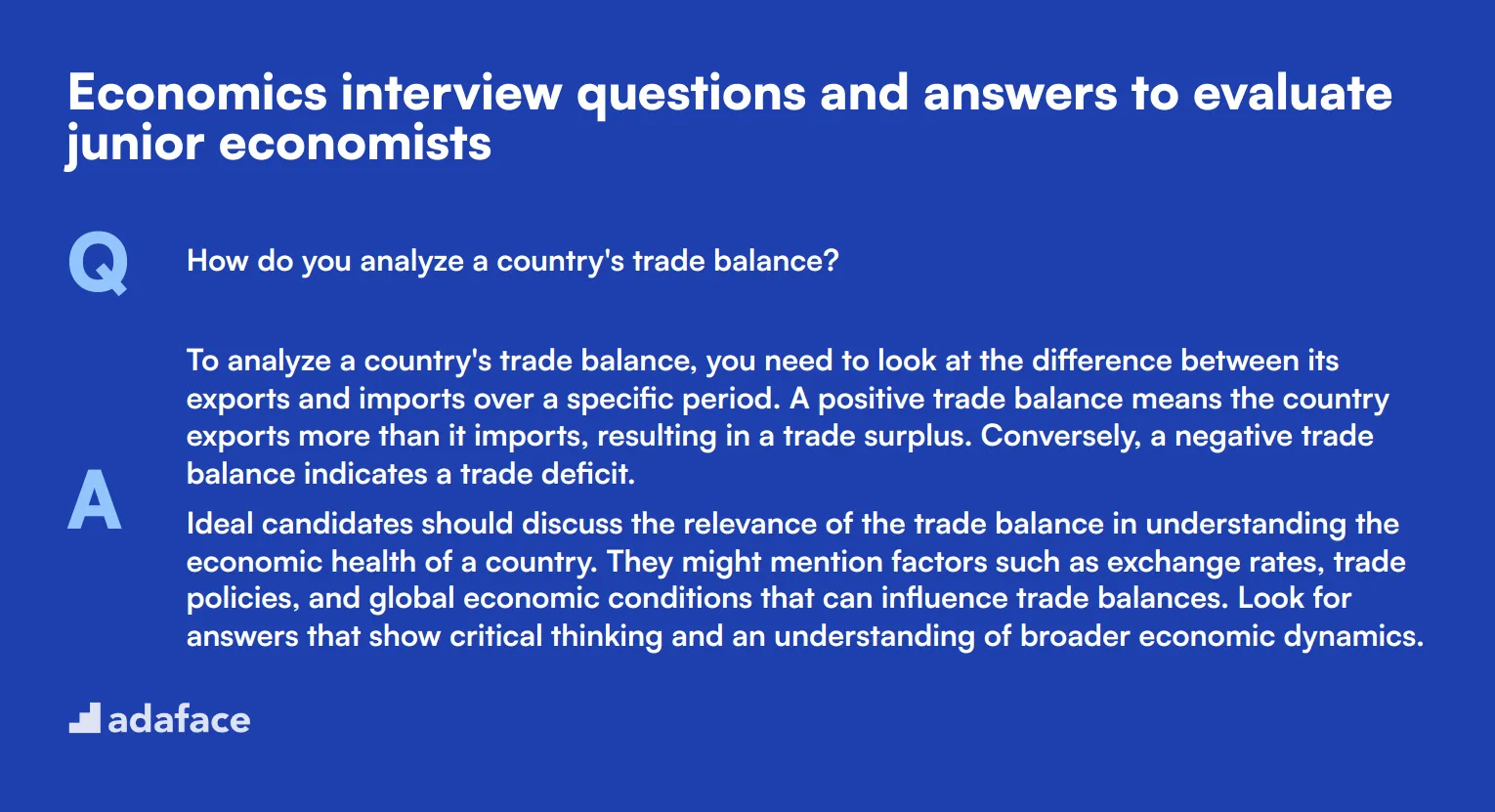 8 Economics interview questions and answers to evaluate junior economists