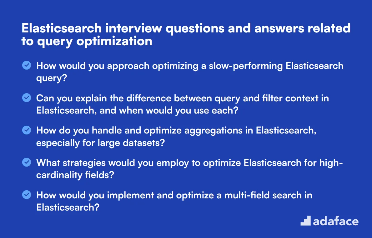 5 Elasticsearch interview questions and answers related to query optimization