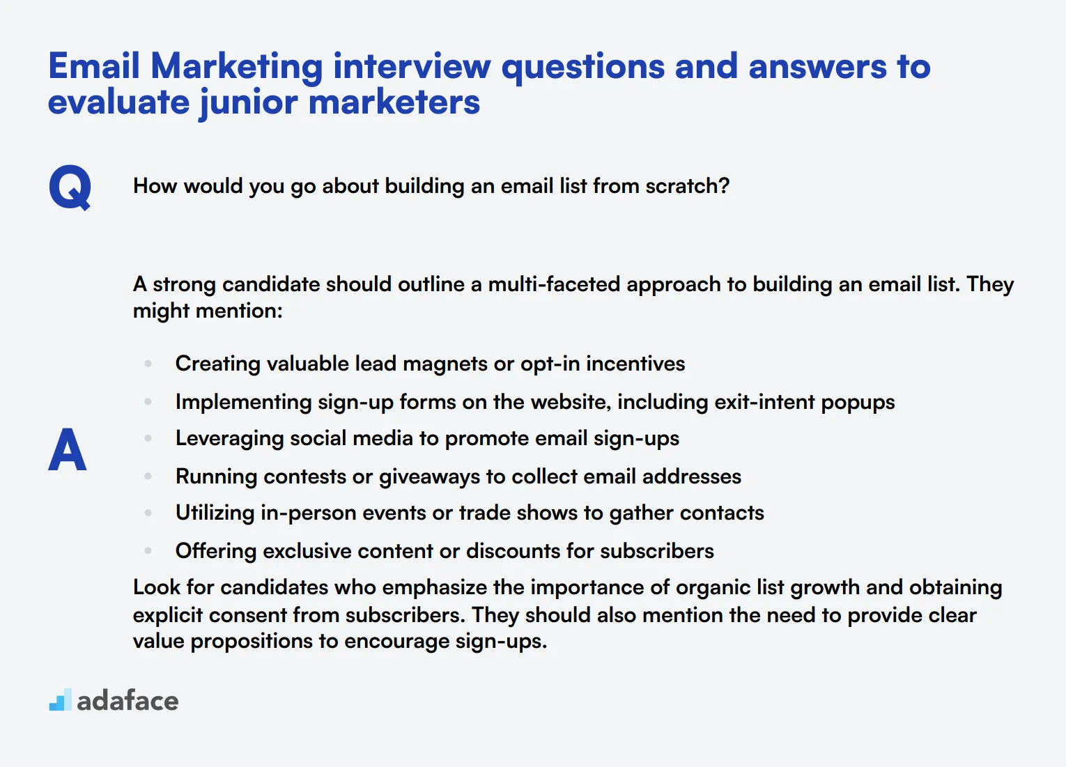 8 Email Marketing interview questions and answers to evaluate junior marketers