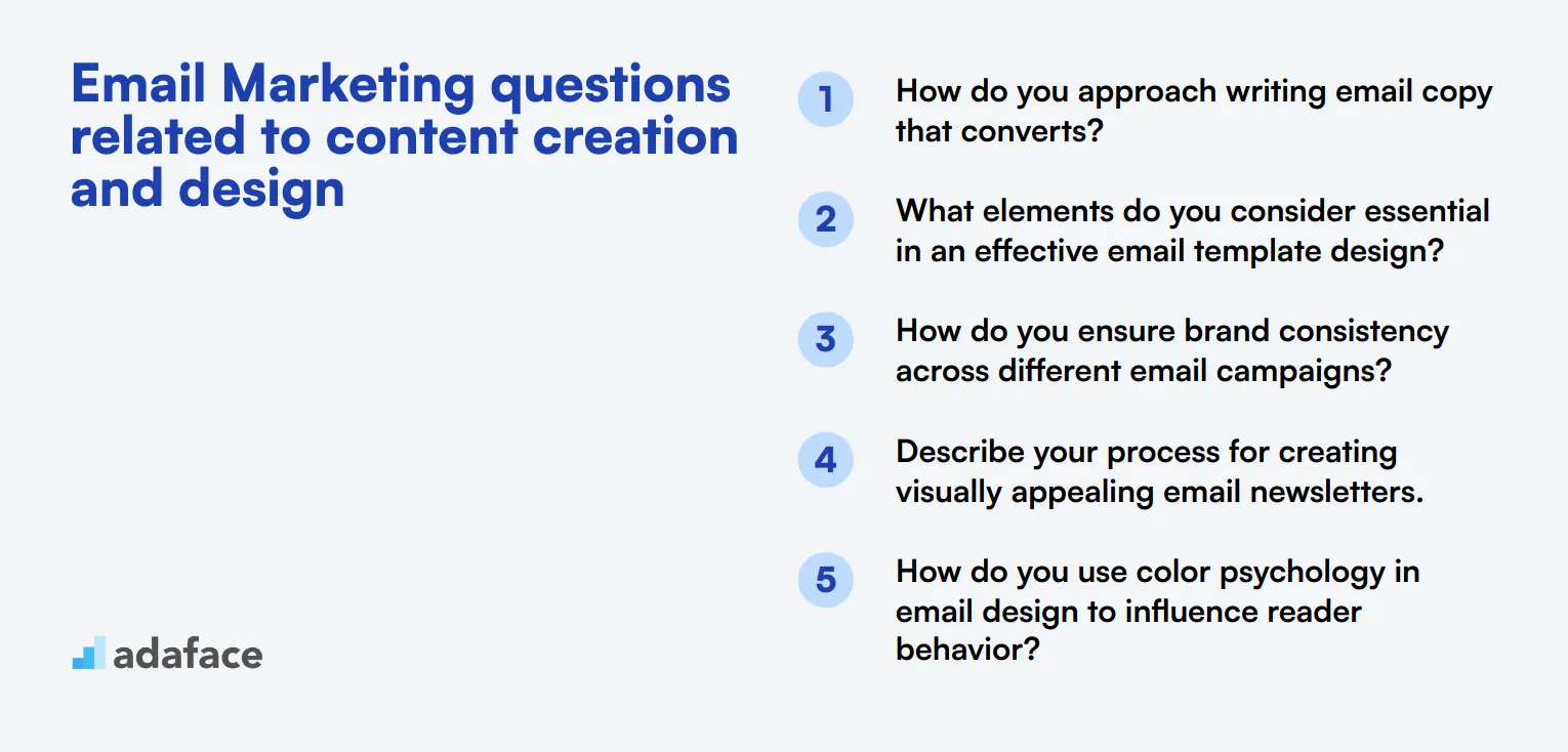 12 Email Marketing questions related to content creation and design