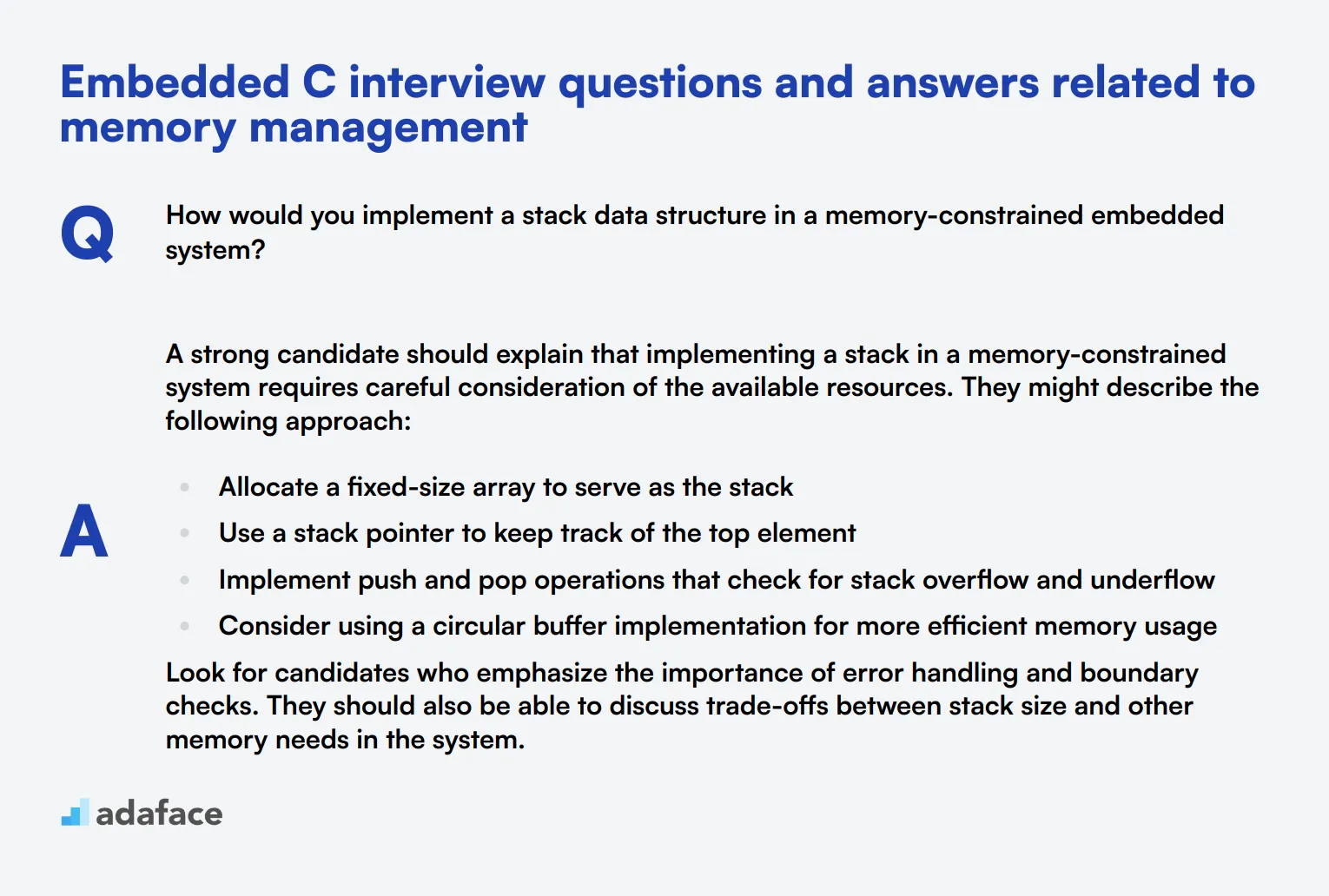 9 Embedded C interview questions and answers related to memory management