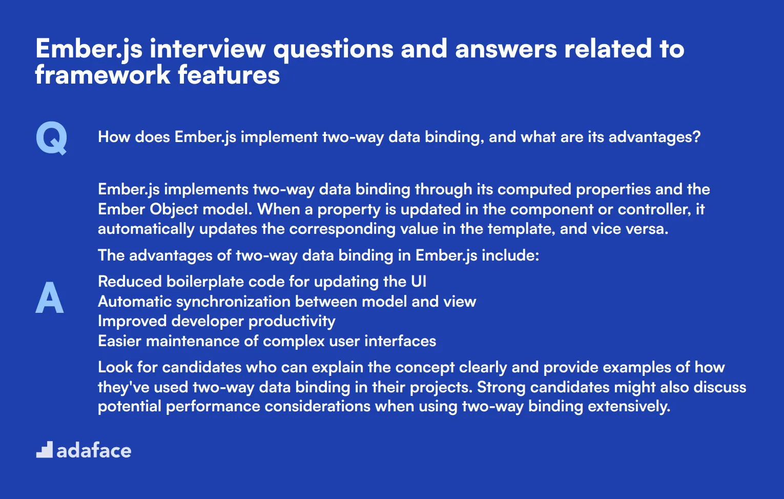 9 Ember.js interview questions and answers related to framework features