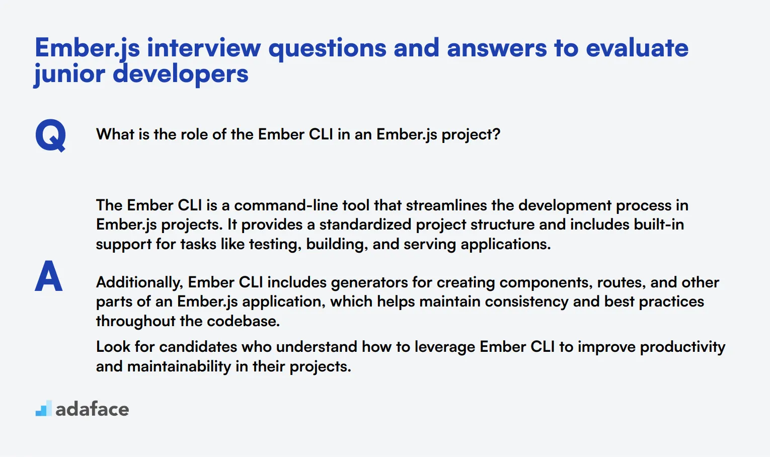 9 Ember.js interview questions and answers to evaluate junior developers