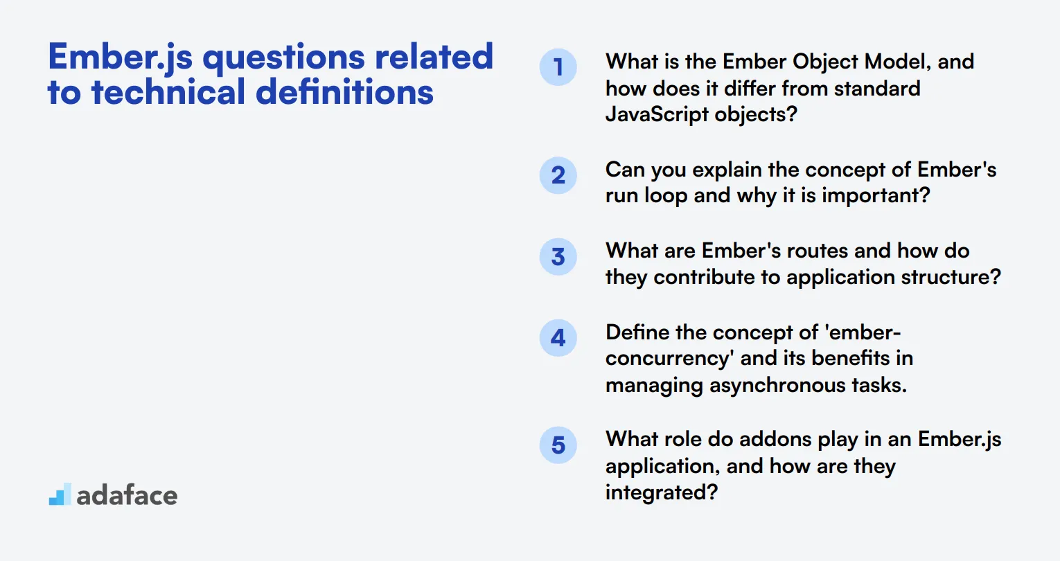 13 Ember.js questions related to technical definitions