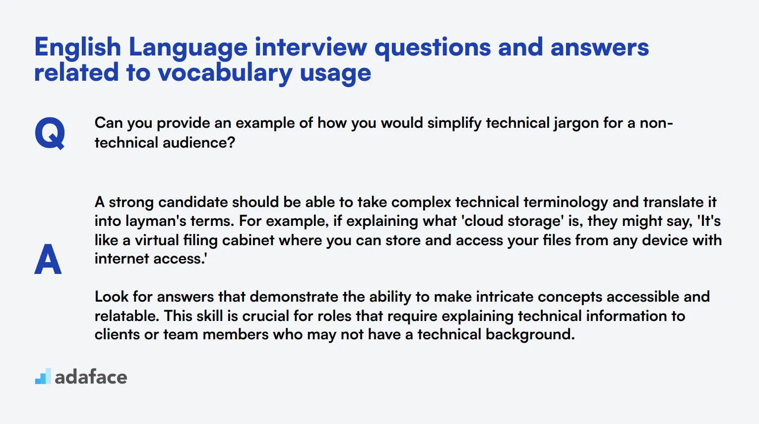 8 English Language interview questions and answers related to vocabulary usage