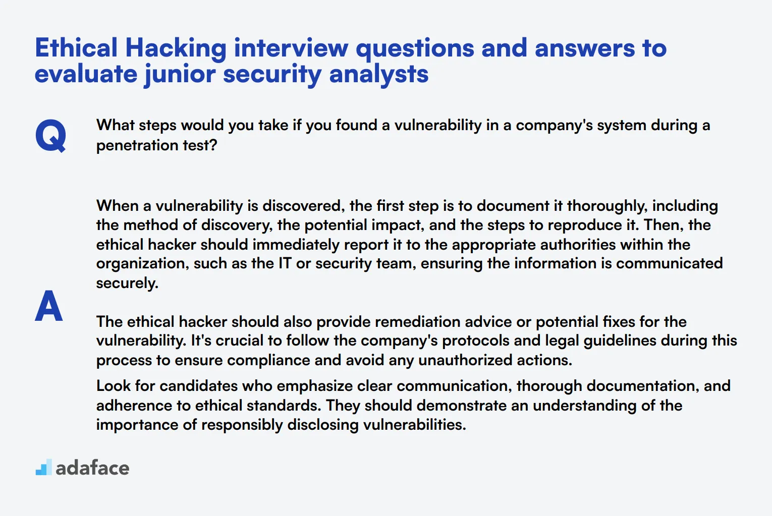 8 Ethical Hacking interview questions and answers to evaluate junior security analysts