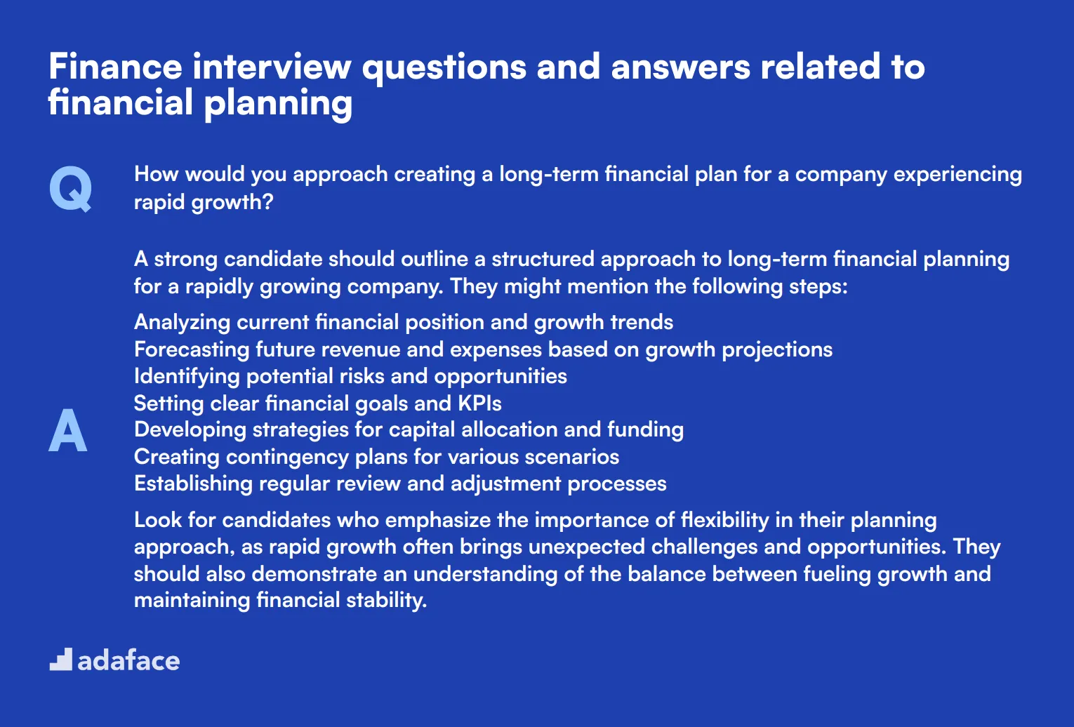 7 Finance interview questions and answers related to financial planning