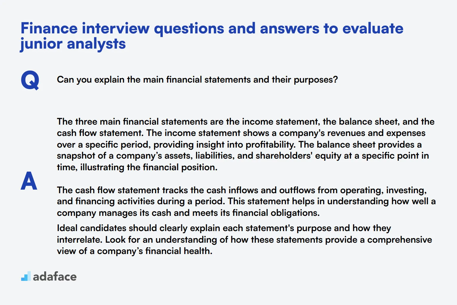 8 Finance interview questions and answers to evaluate junior analysts