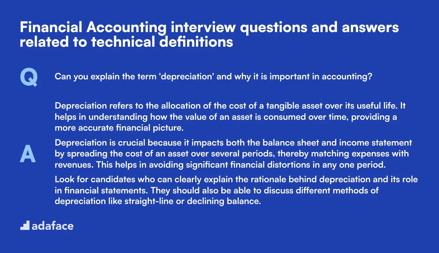 8 Financial Accounting interview questions and answers related to technical definitions