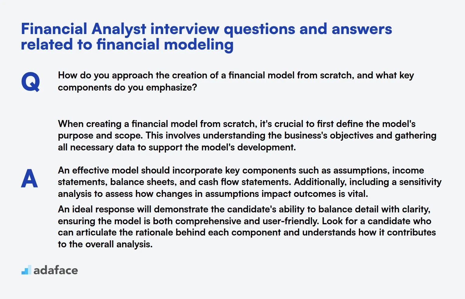 9 Financial Analyst interview questions and answers related to financial modeling