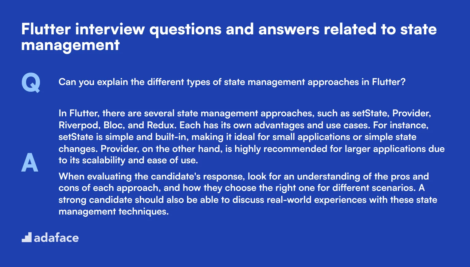 7 Flutter interview questions and answers related to state management