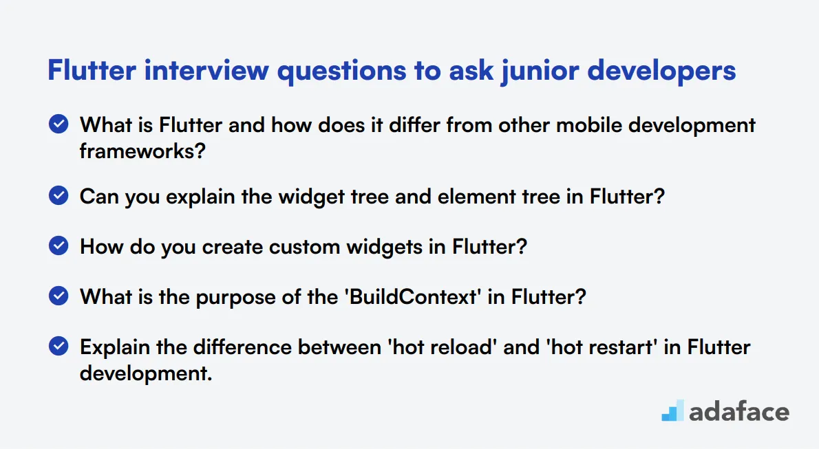 20 Flutter interview questions to ask junior developers