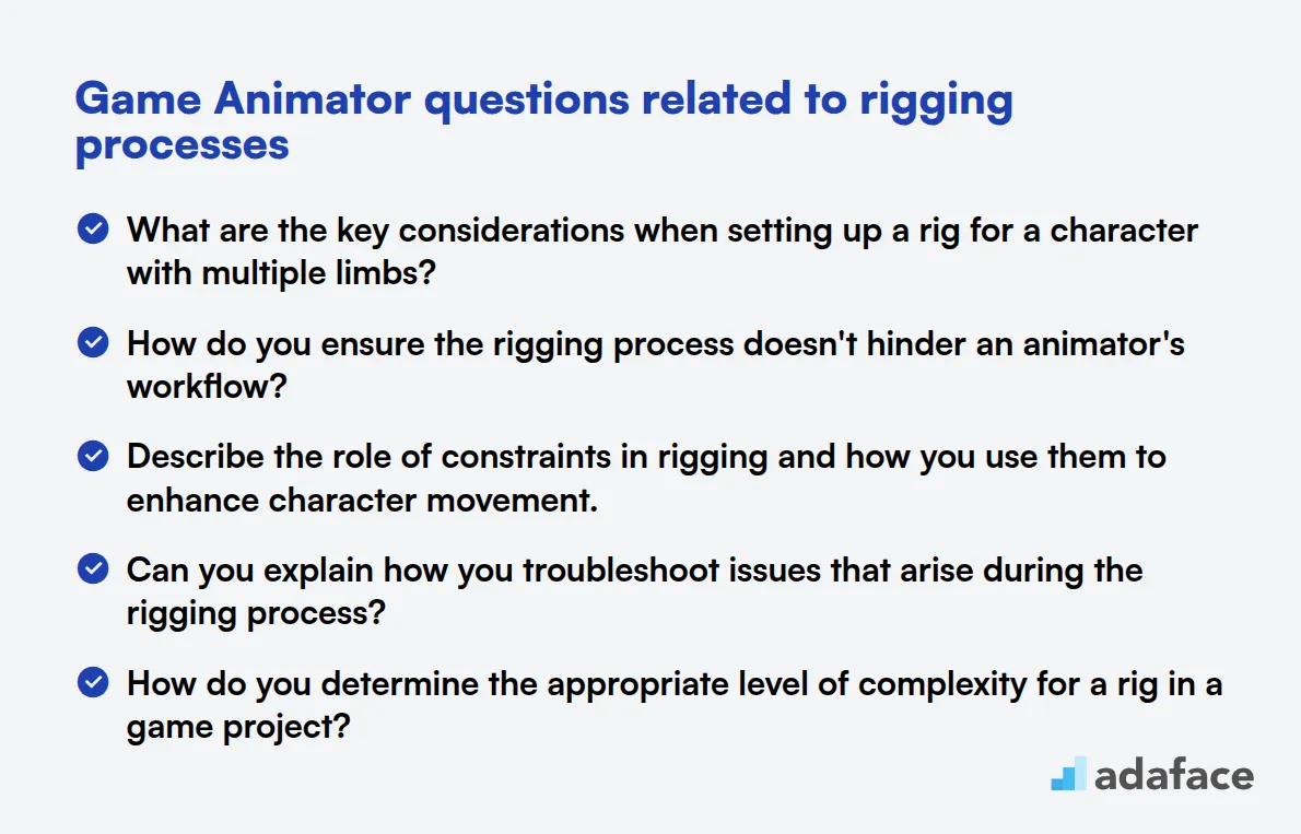 10 Game Animator questions related to rigging processes