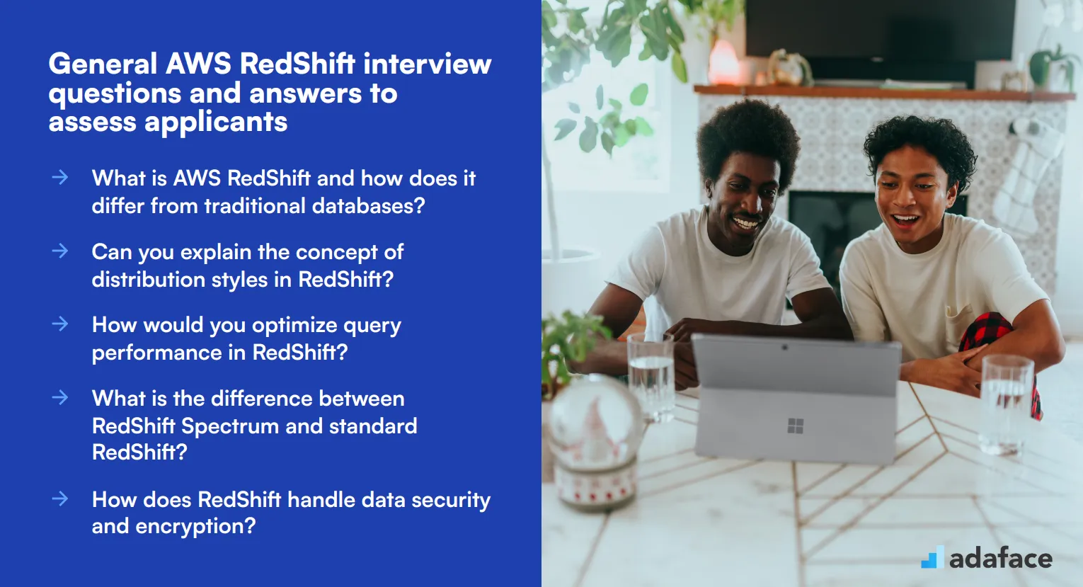 8 general AWS RedShift interview questions and answers to assess applicants