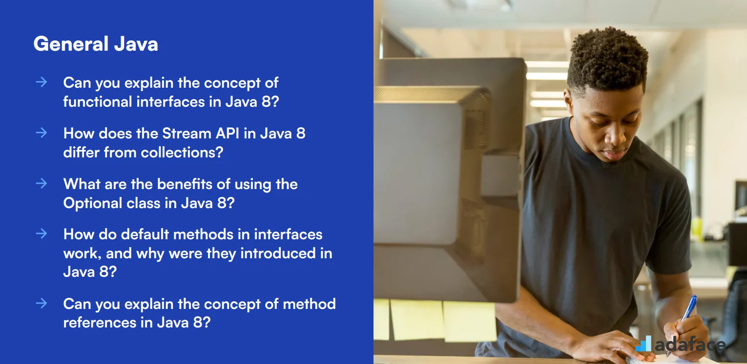 8 general Java 8 interview questions and answers to assess candidates