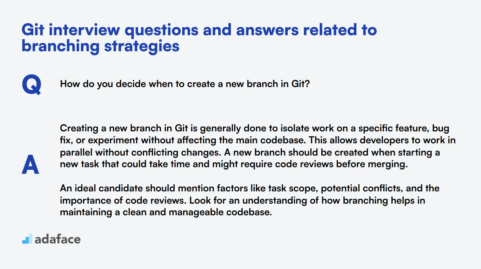 8 Git interview questions and answers related to branching strategies