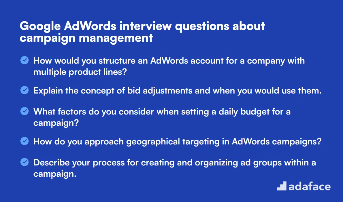 12 Google AdWords interview questions about campaign management