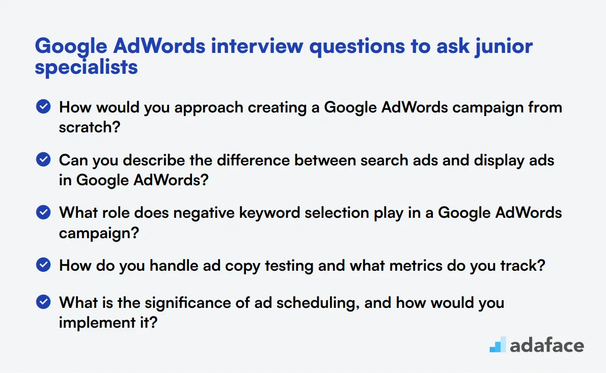 16 Google AdWords interview questions to ask junior specialists