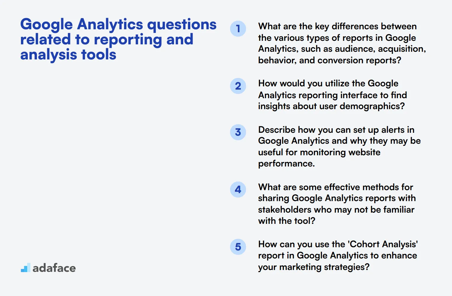 10 Google Analytics questions related to reporting and analysis tools