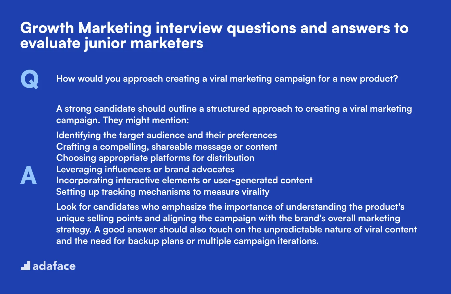 8 Growth Marketing interview questions and answers to evaluate junior marketers