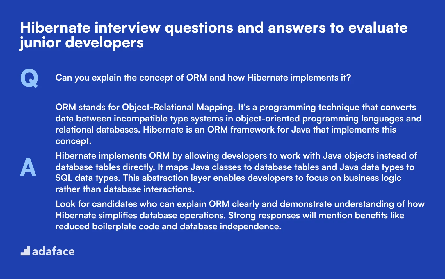 5 Hibernate interview questions and answers to evaluate junior developers