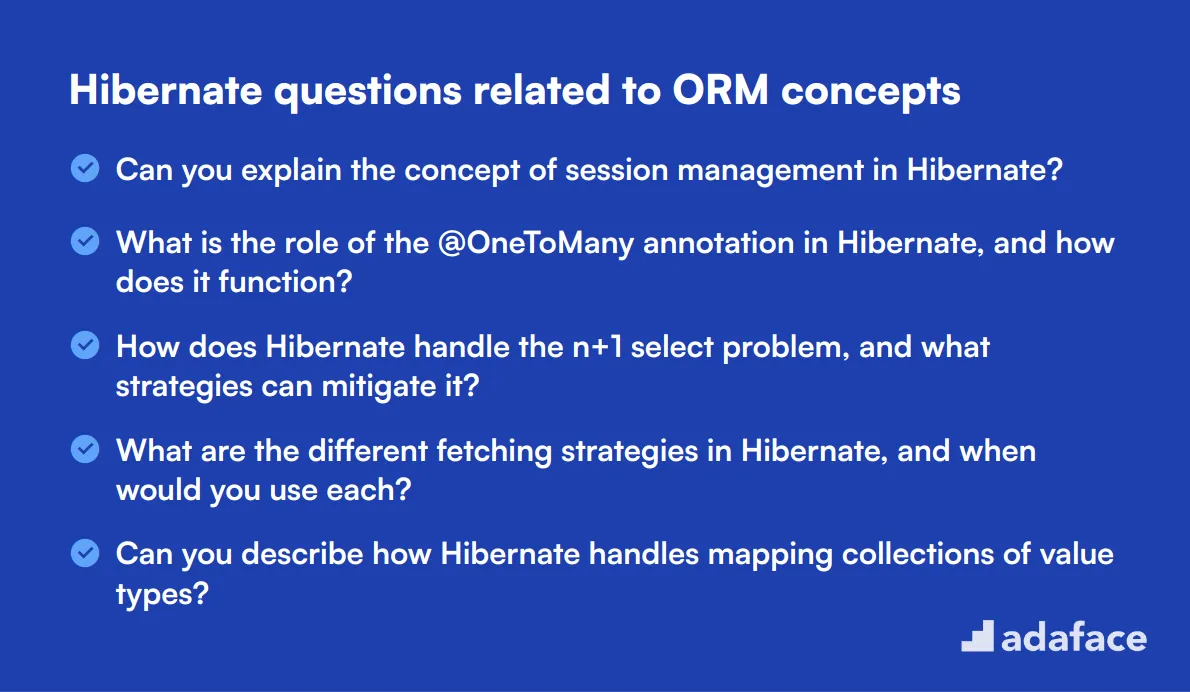 9 Hibernate questions related to ORM concepts