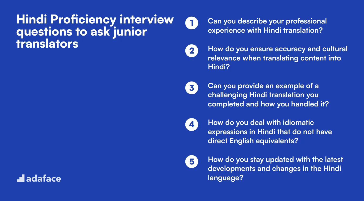 20 Hindi Proficiency interview questions to ask junior translators