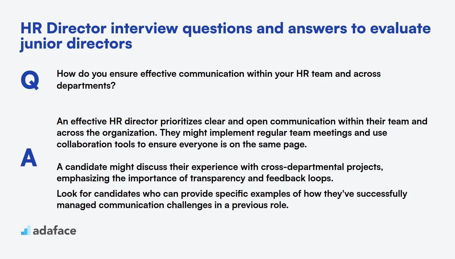 8 preguntas y respuestas para la entrevista de directores de RRHH para evaluar a directores junior