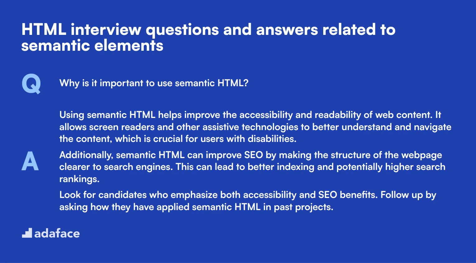 8 HTML interview questions and answers related to semantic elements