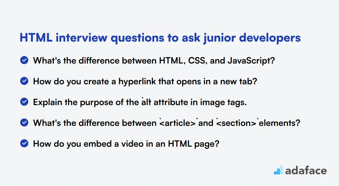 20 HTML interview questions to ask junior developers