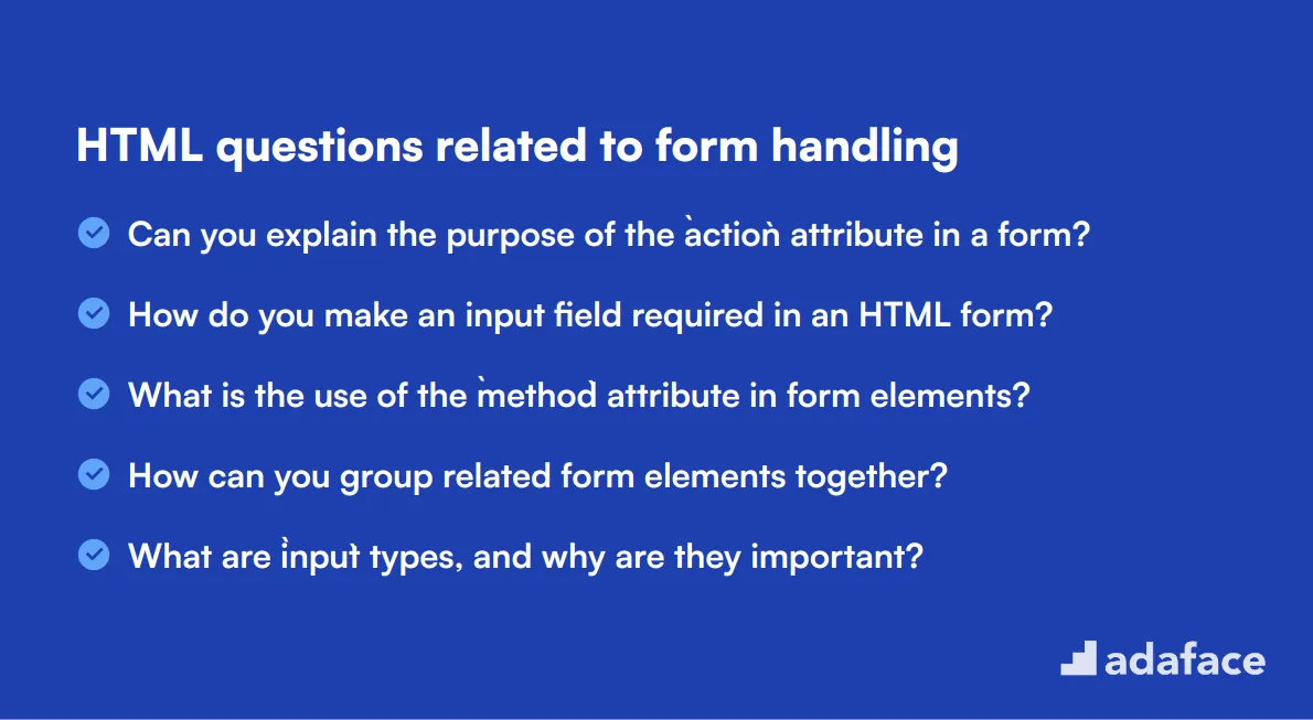 12 HTML questions related to form handling