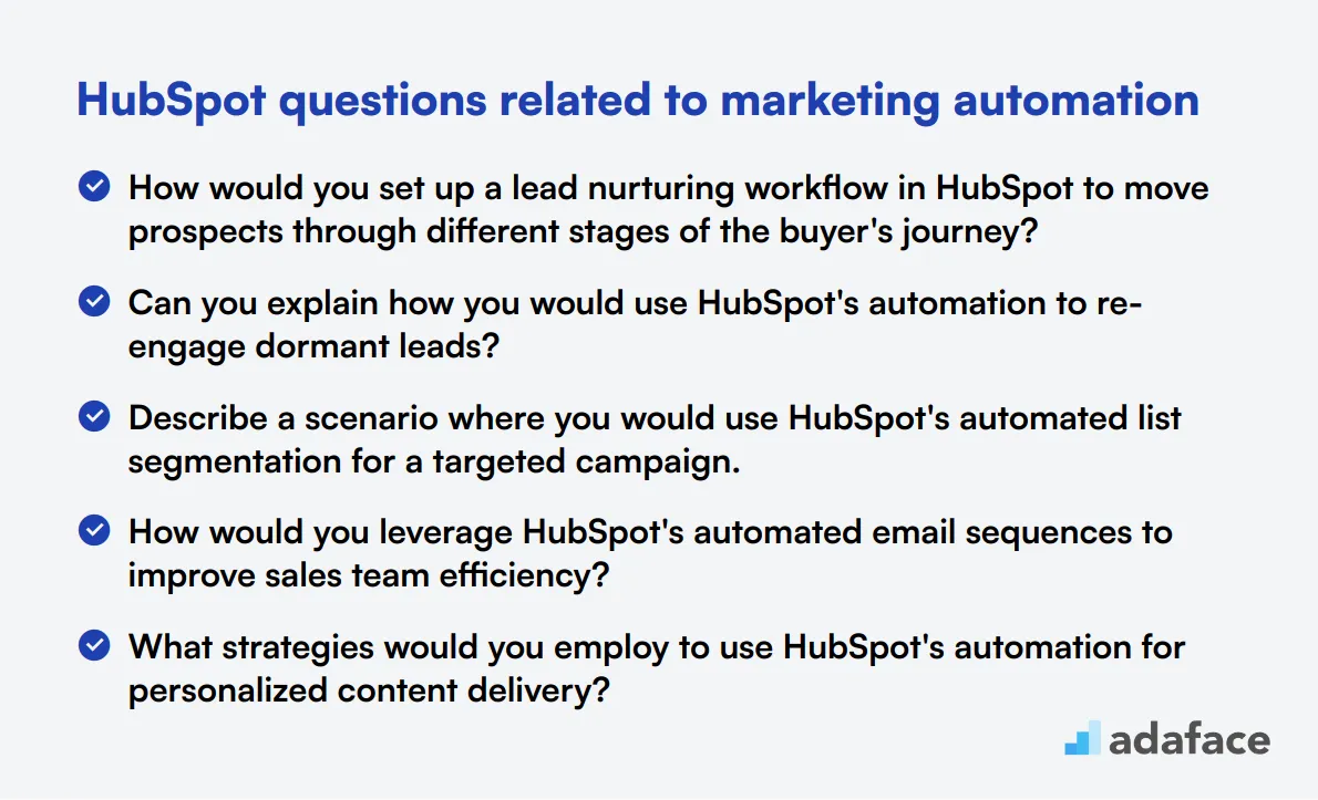 12 HubSpot questions related to marketing automation