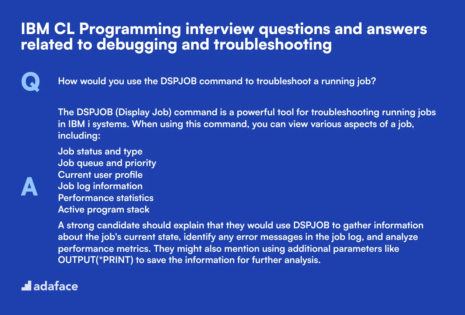 7 IBM CL Programming interview questions and answers related to debugging and troubleshooting