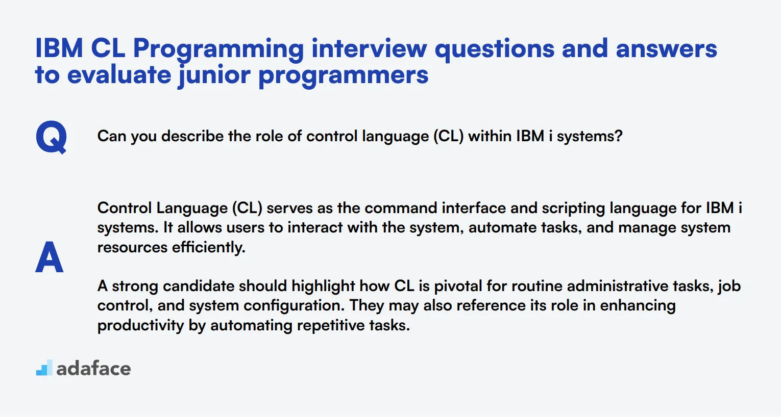 8 IBM CL Programming interview questions and answers to evaluate junior programmers