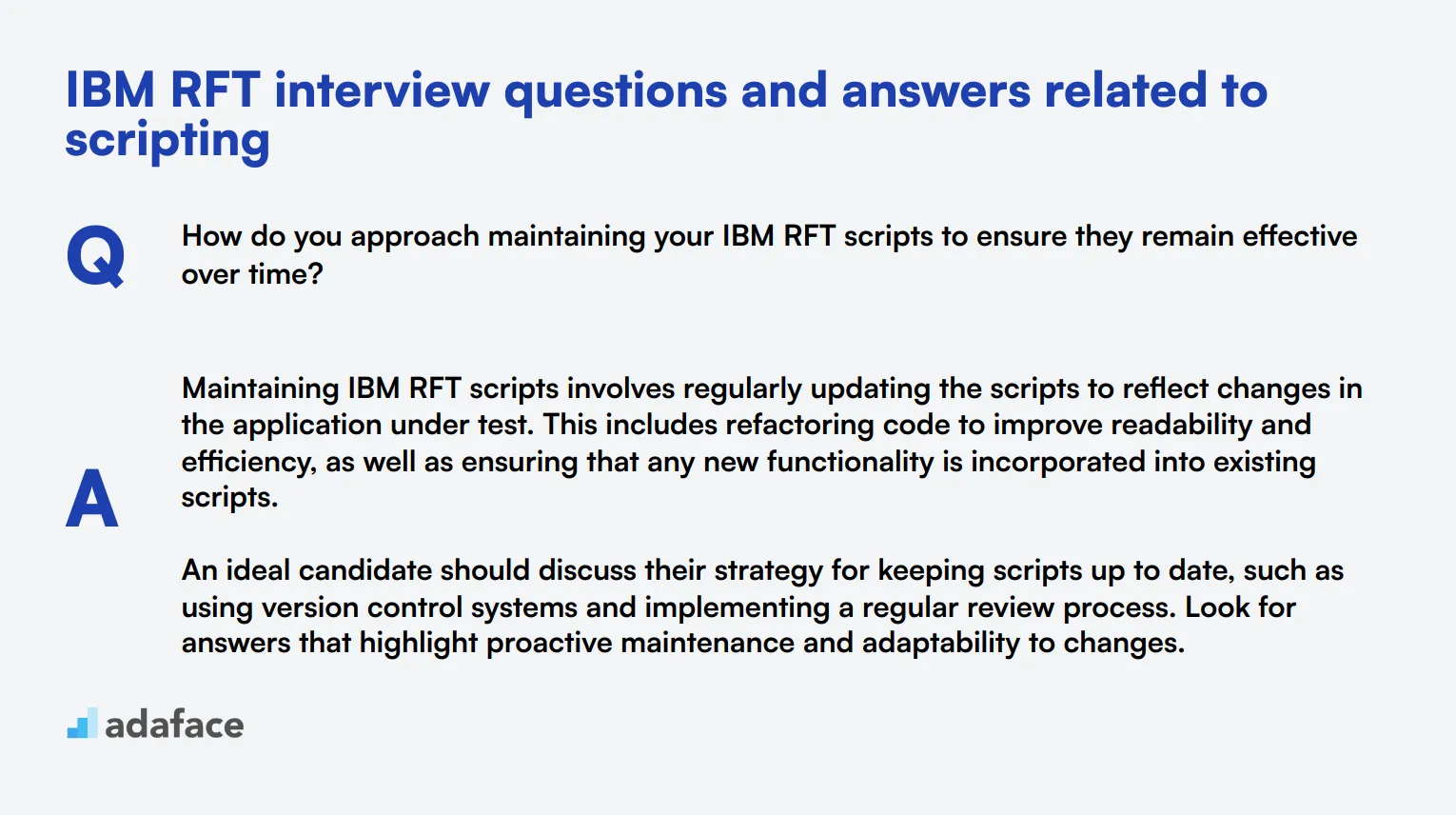 8 IBM RFT interview questions and answers related to scripting