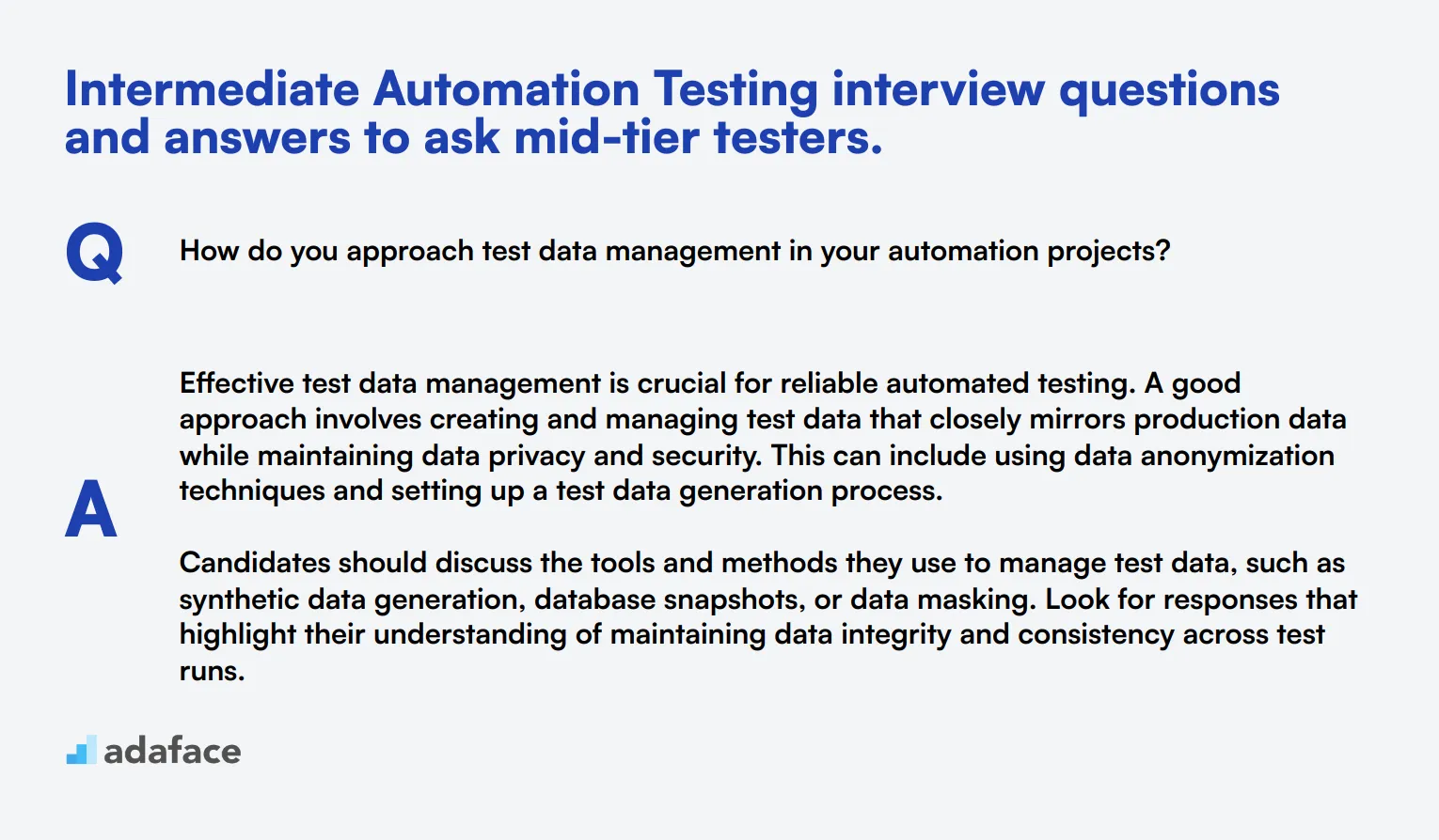 10 intermediate Automation Testing interview questions and answers to ask mid-tier testers.