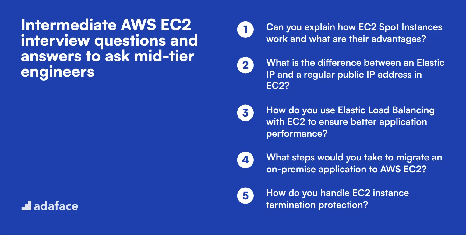 12 intermediate AWS EC2 interview questions and answers to ask mid-tier engineers