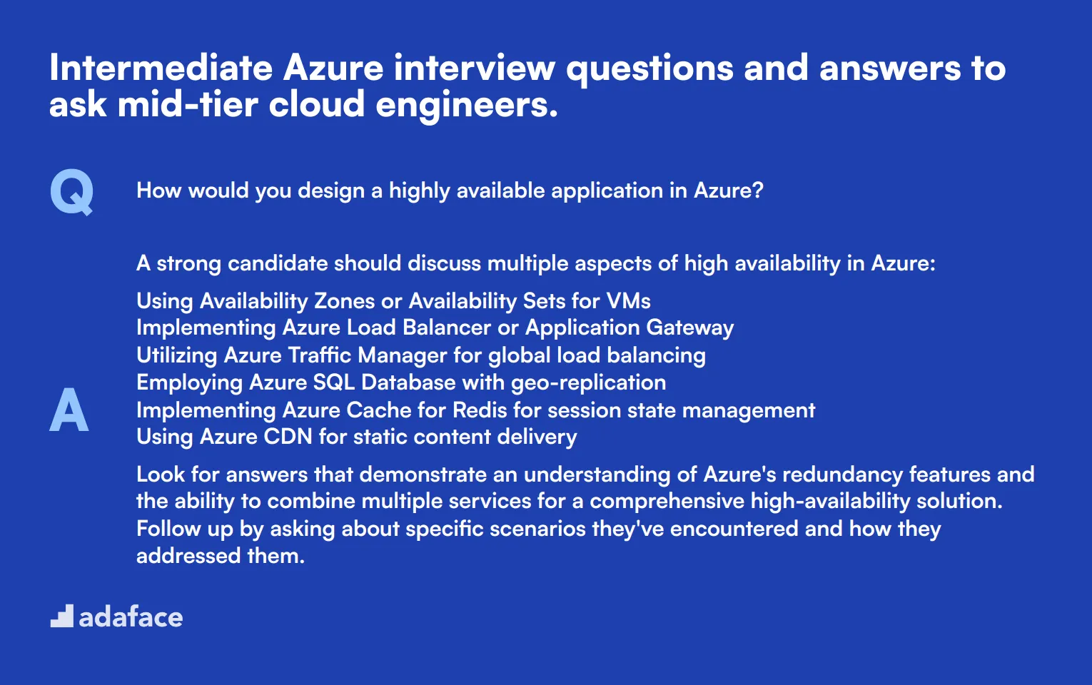 10 intermediate Azure interview questions and answers to ask mid-tier cloud engineers.