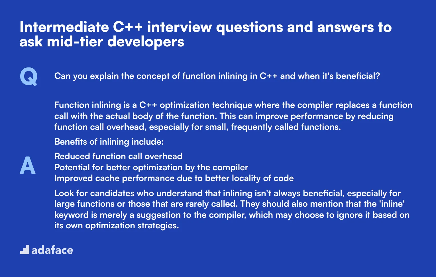 10 intermediate C++ interview questions and answers to ask mid-tier developers