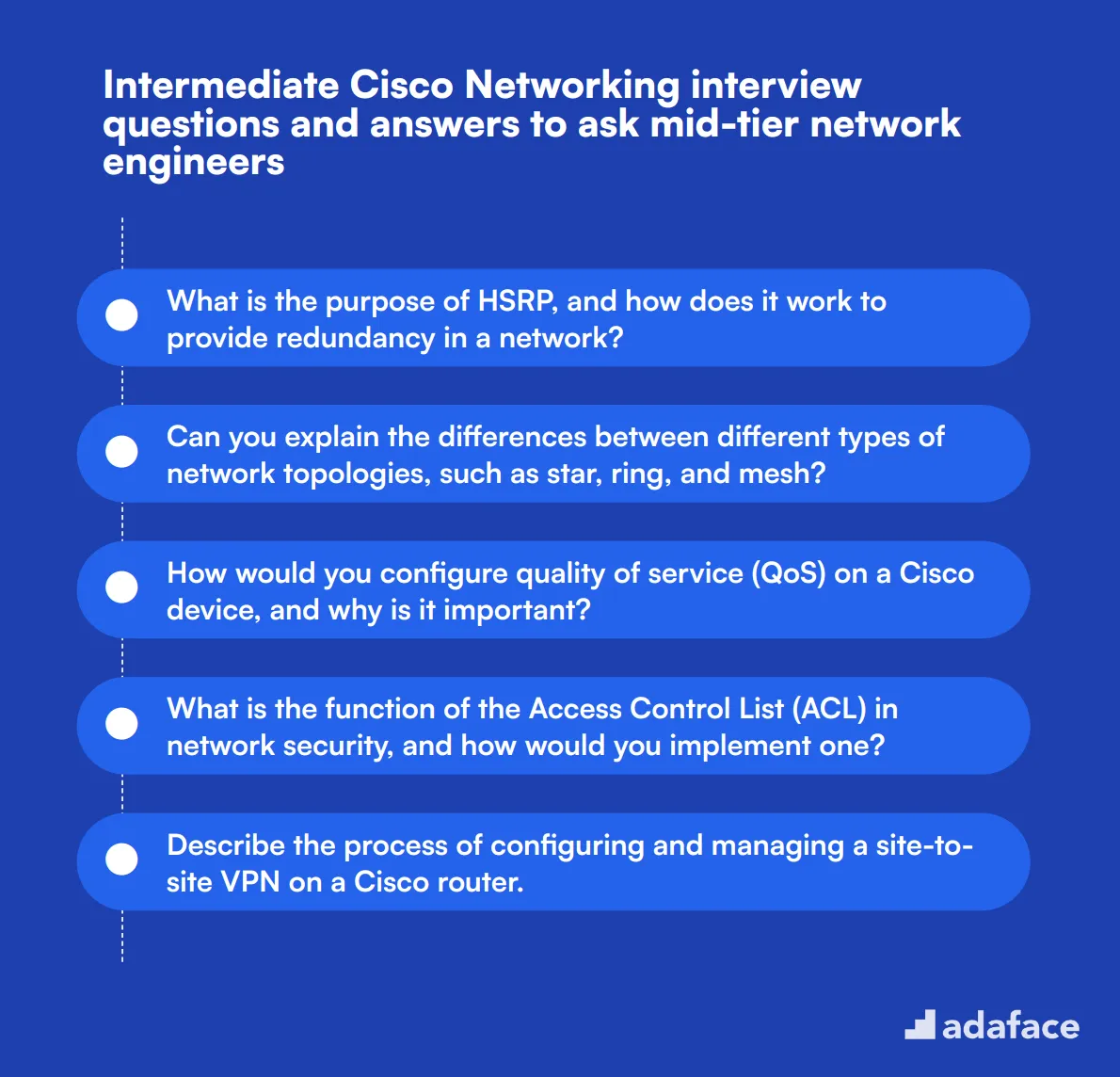 15 intermediate Cisco Networking interview questions and answers to ask mid-tier network engineers